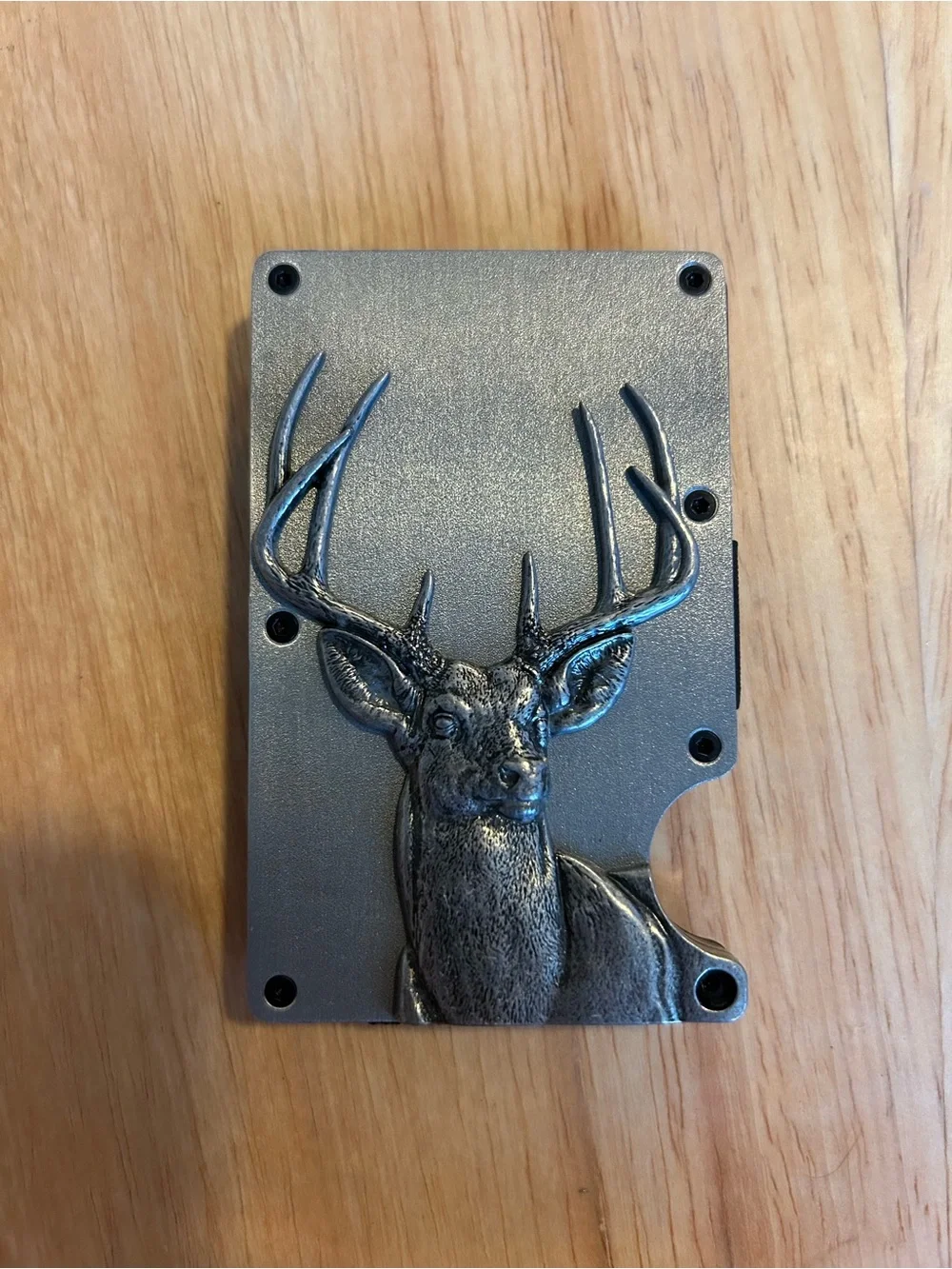 Men's Deer Antler Money Clip Wallet Insert - Metallic Gray